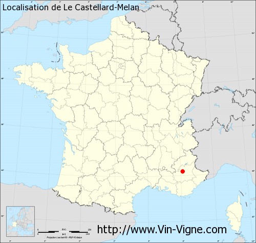 Carte  de Le Castellard-Melan